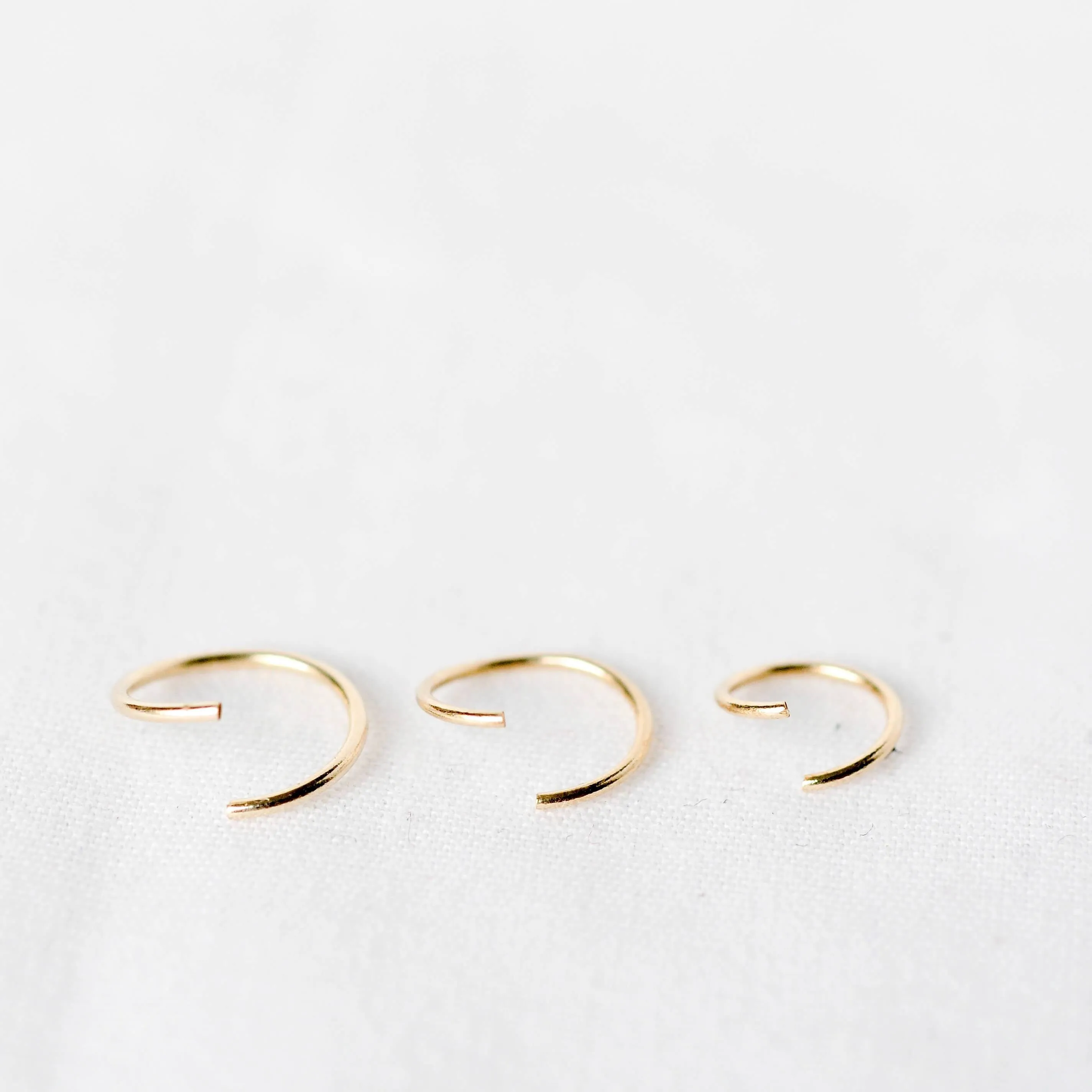 18ct Gold Small Cartilage Helix Earring Hoops - Image 3