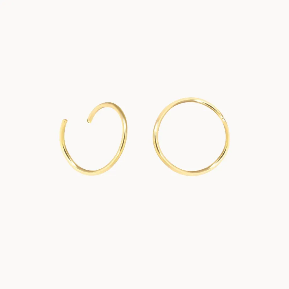 18ct Gold Small Cartilage Helix Earring Hoops - Image 8