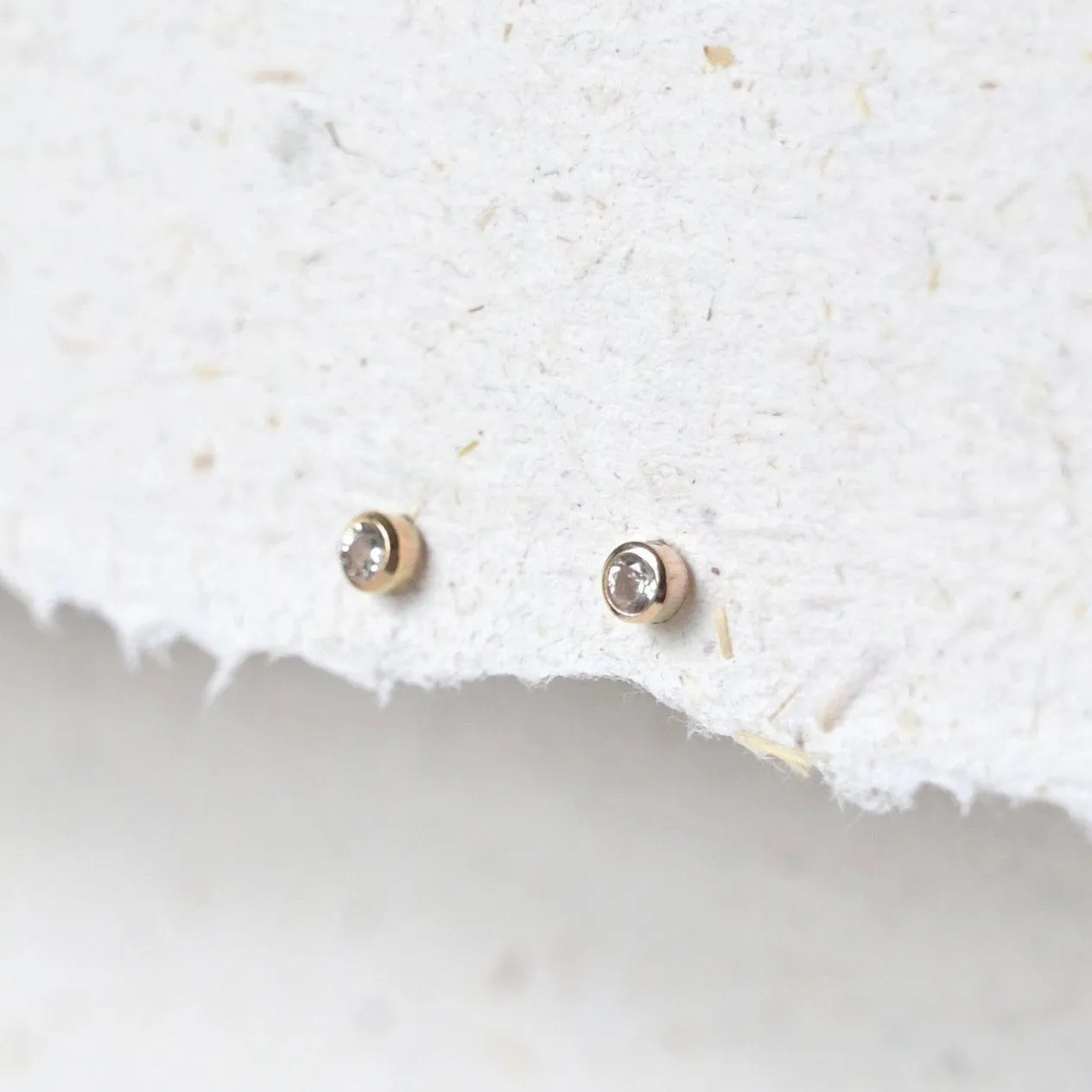 9ct Gold Dainty Diamond Stud Earrings - Image 3