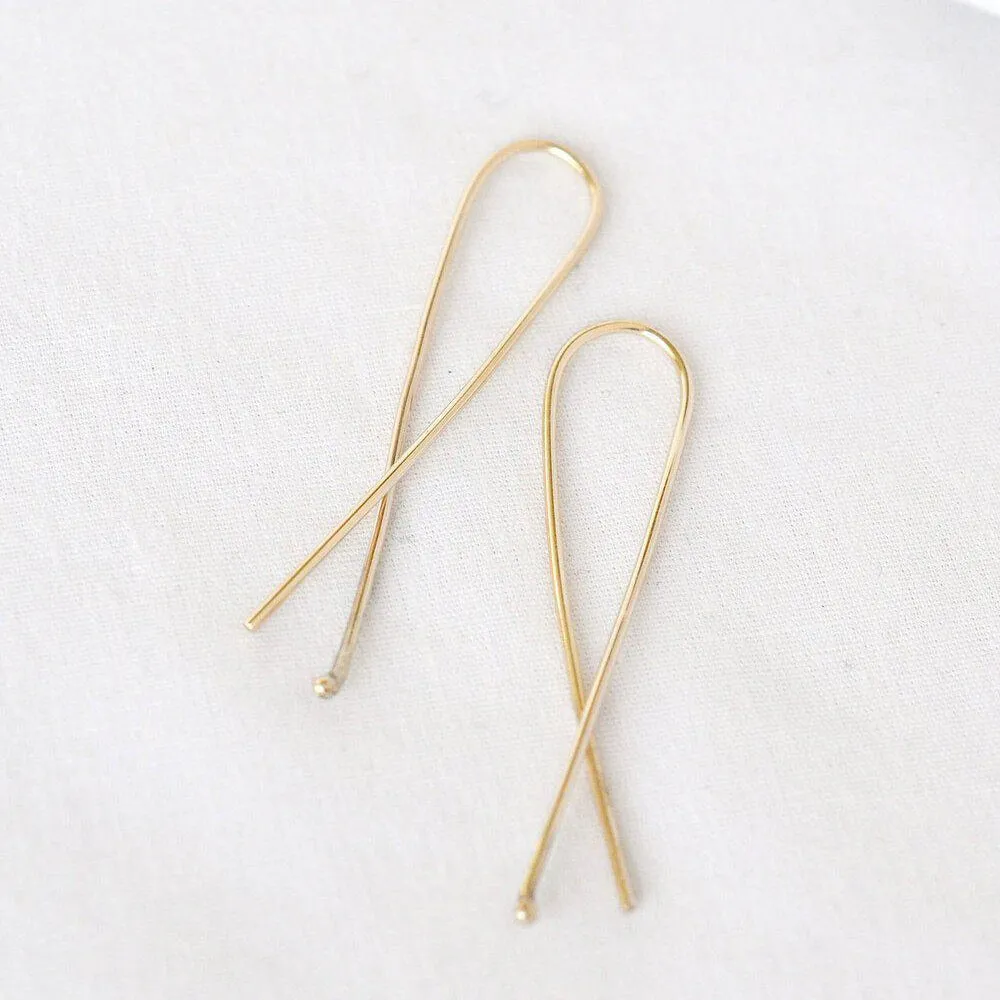 9ct Gold Long Twist Earrings - Image 3