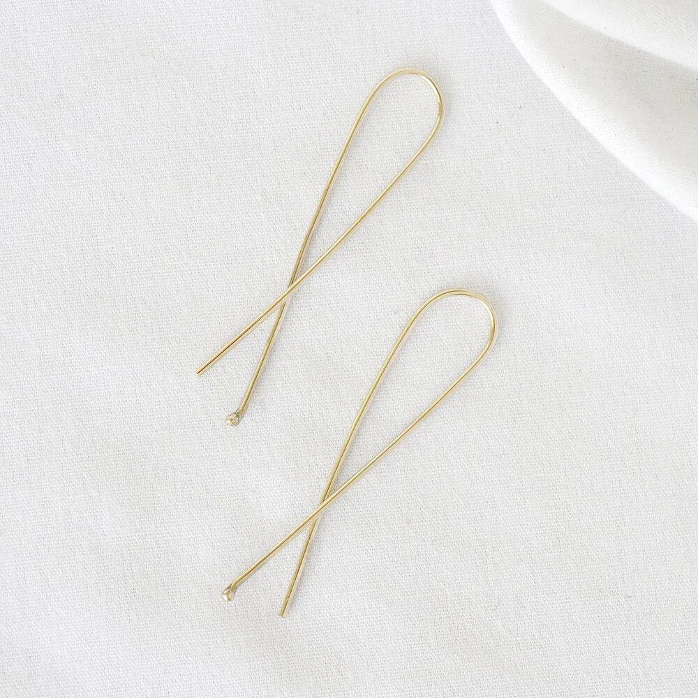 9ct Gold Long Twist Earrings - Image 4