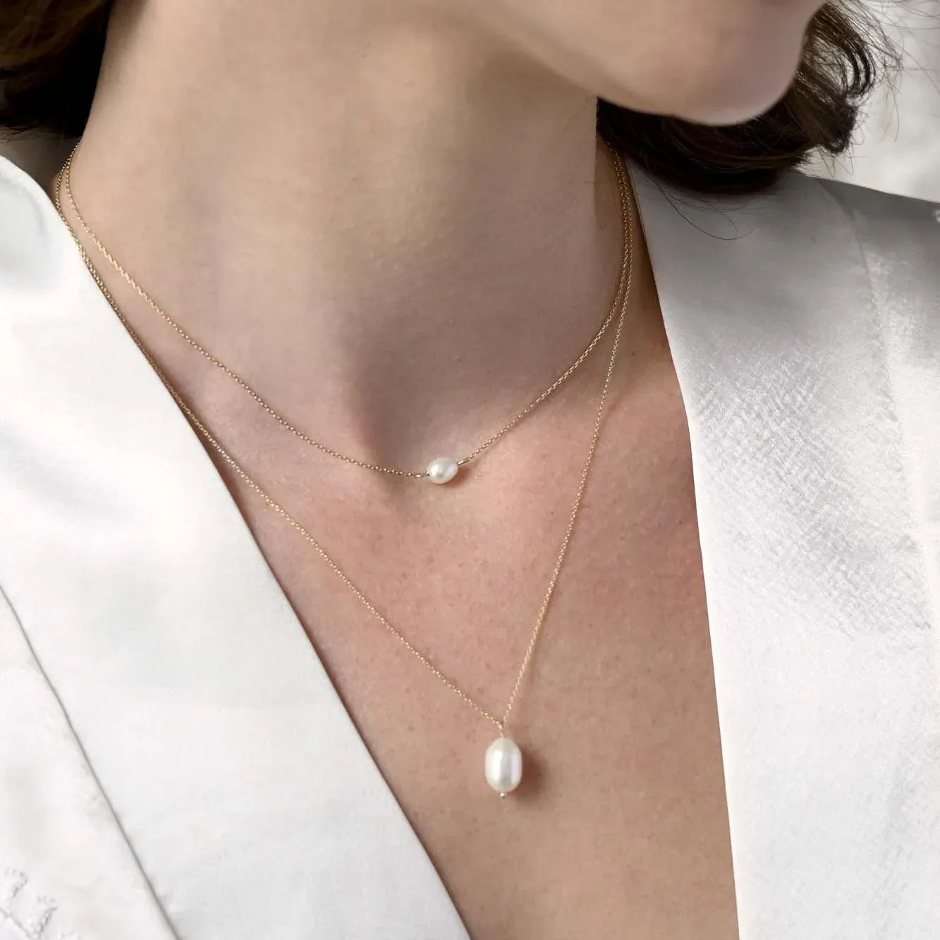 9ct Gold Pearl Pendant Necklace - Image 3