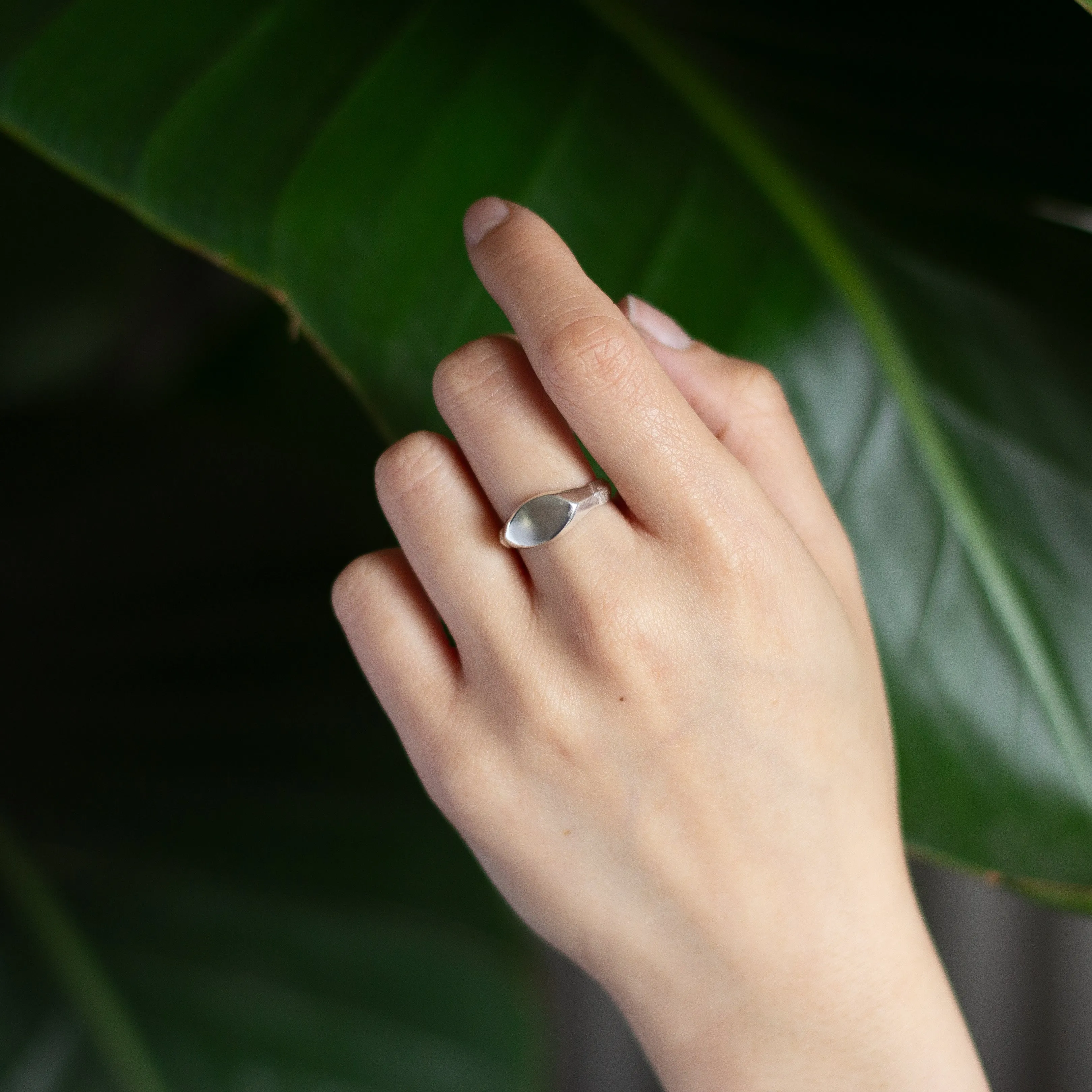 Silver Ancient Signet Pinkie Ring - Image 7