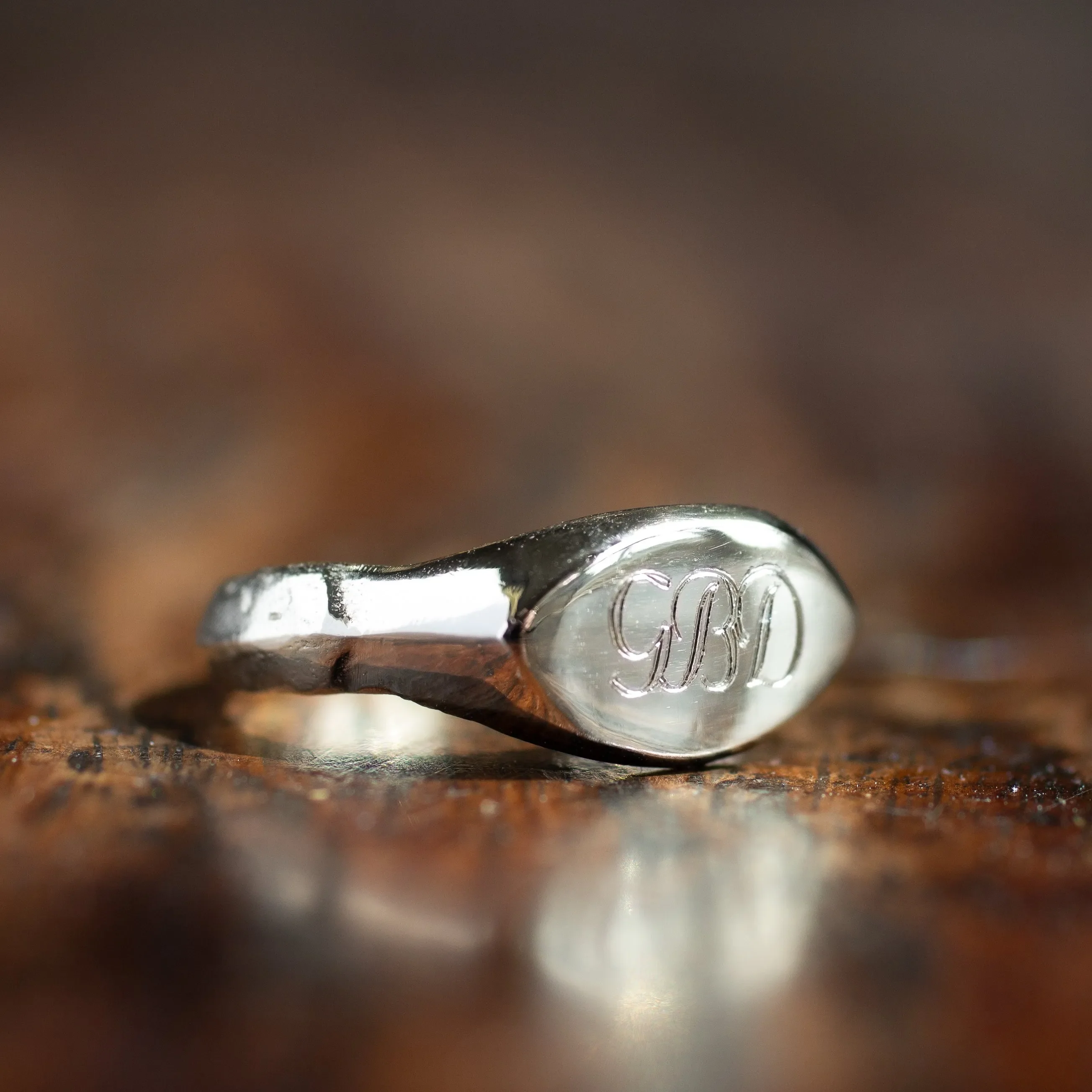 Silver Ancient Signet Pinkie Ring - Image 8