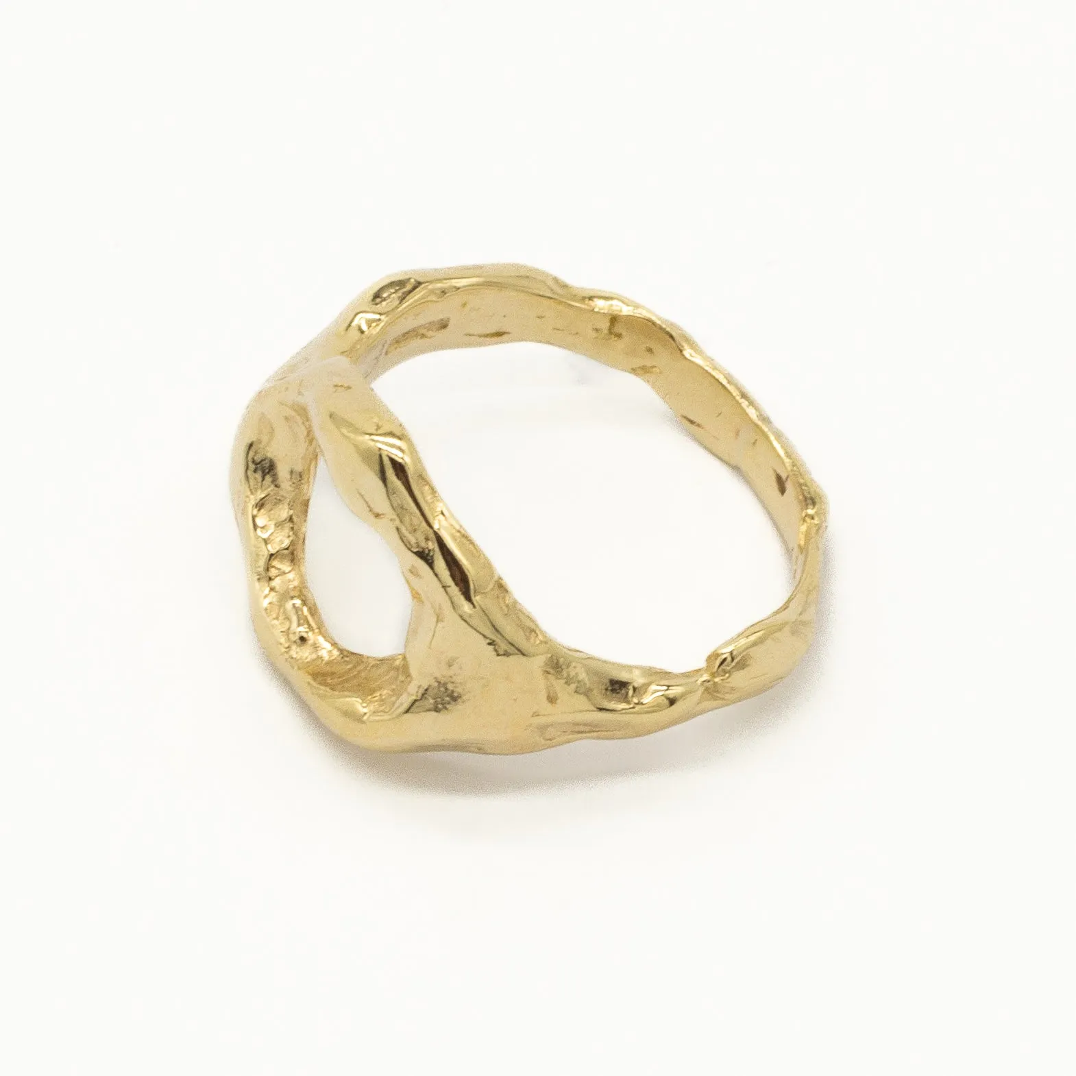 9ct Gold Bloom Organic Circle Ring - Image 5