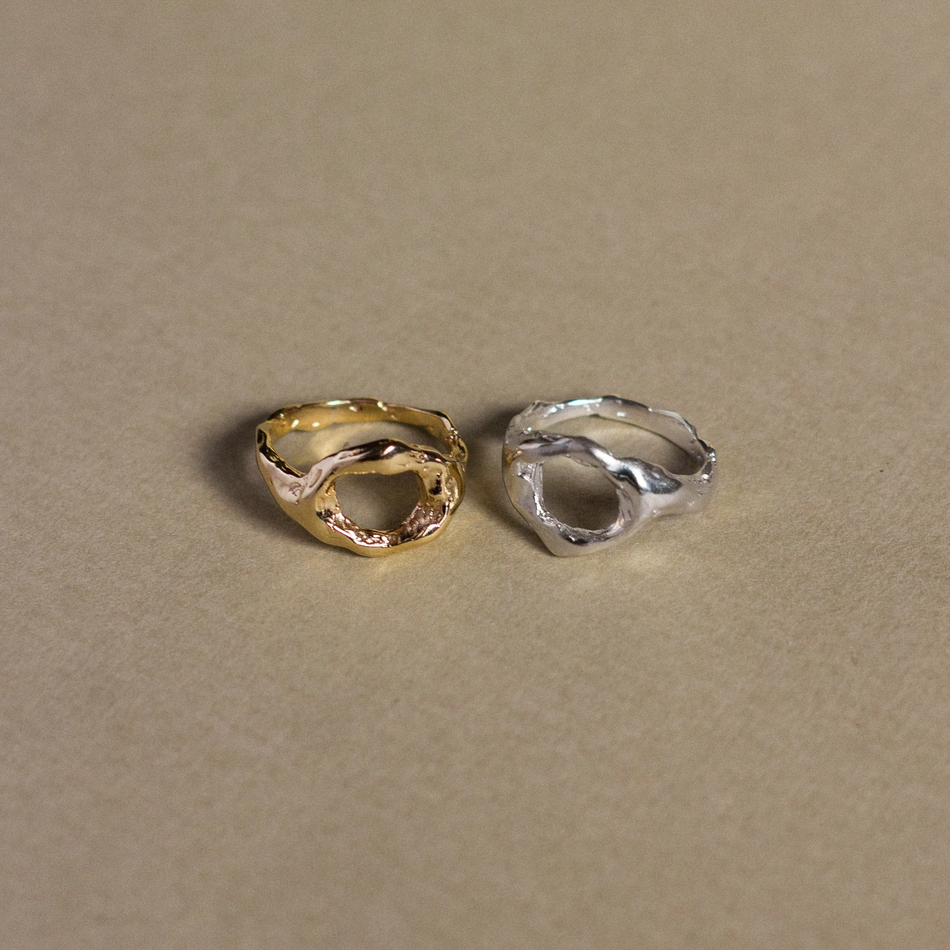 Silver Bloom Organic Circle Ring - Image 3