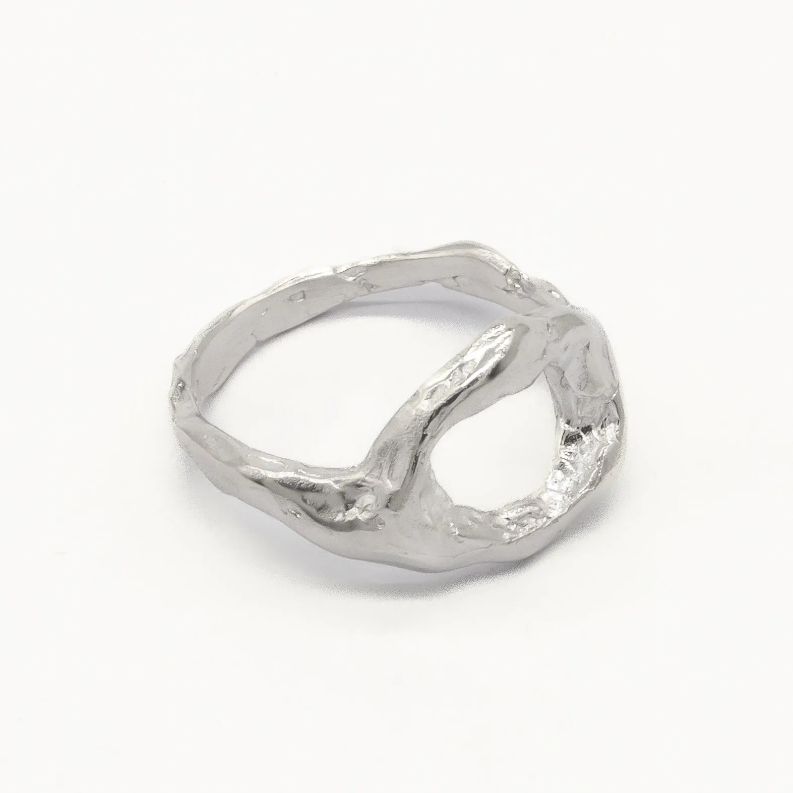 Silver Bloom Organic Circle Ring - Image 5