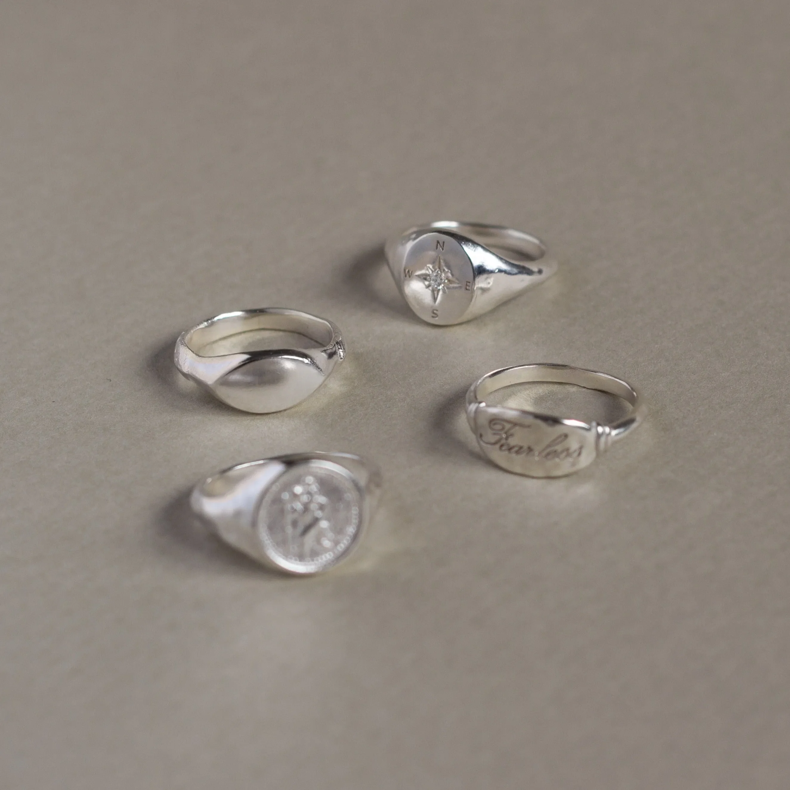 Diamond Compass Signet Ring - Image 6