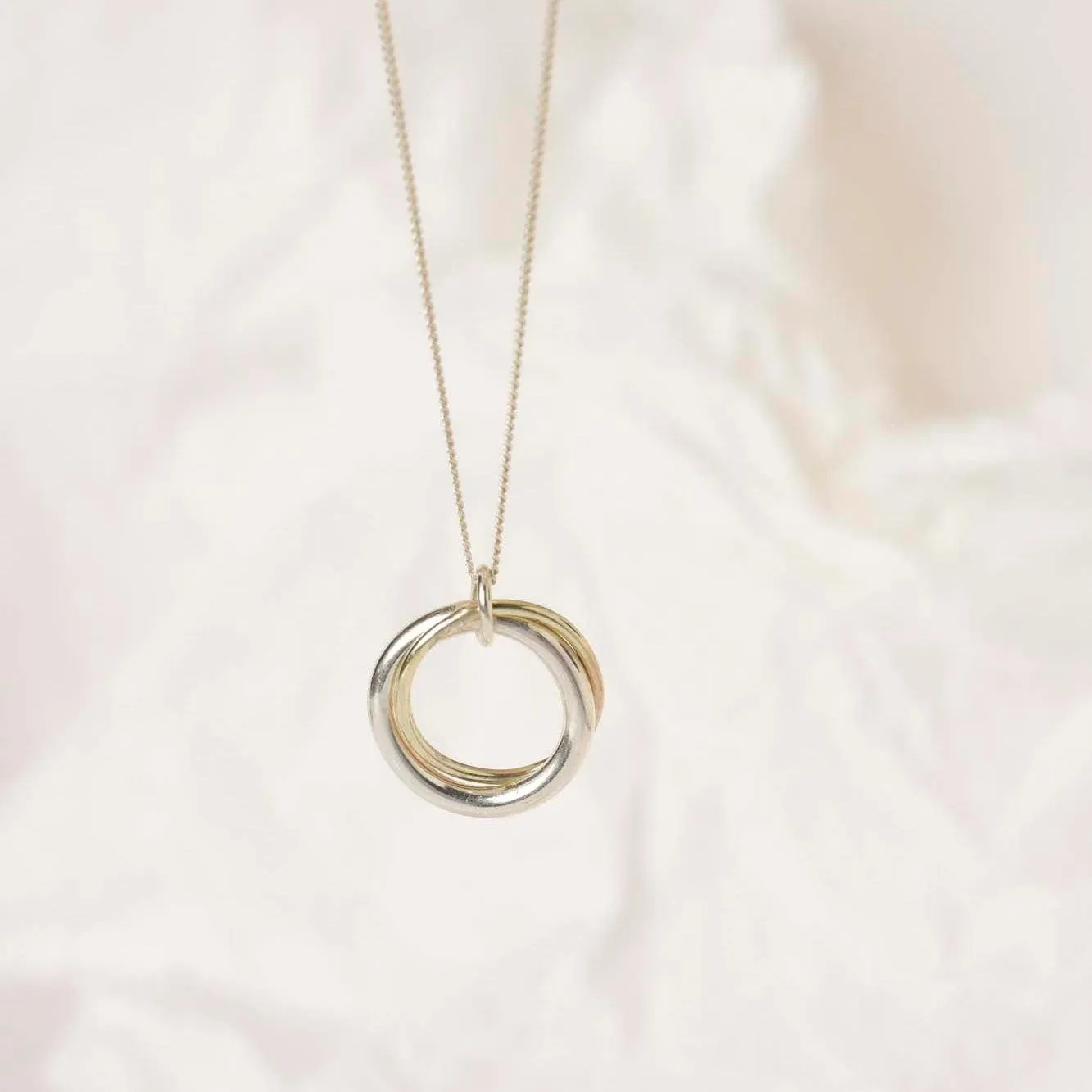 Connected Duo Mixed Metal Necklace - Image 4