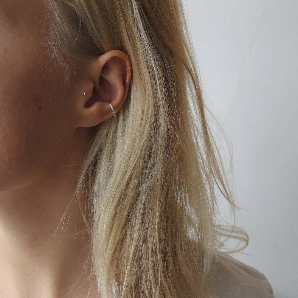 Silver Delicate Hammered Conch Ear Cuff - Image 5