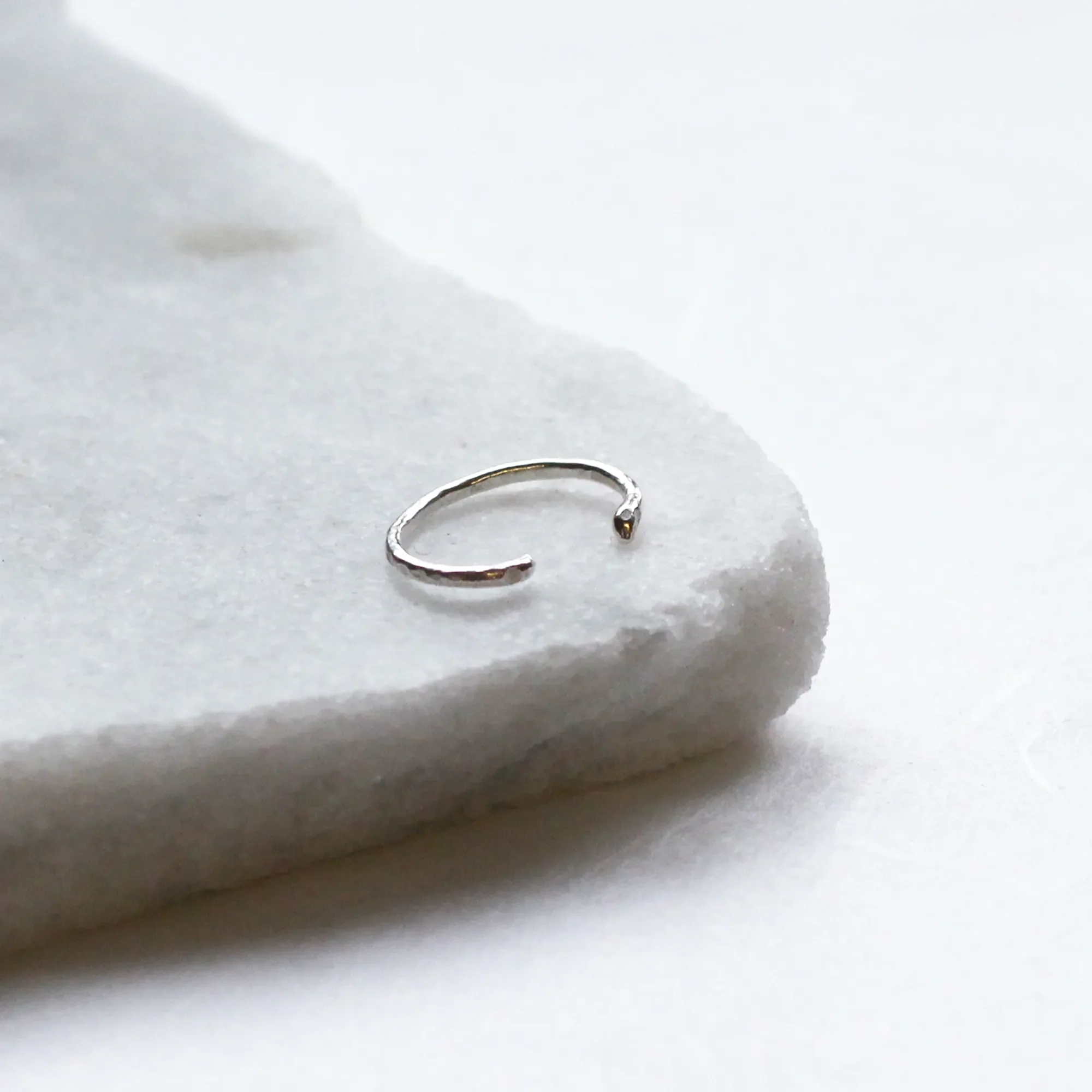 Silver Delicate Hammered Conch Ear Cuff - Image 6