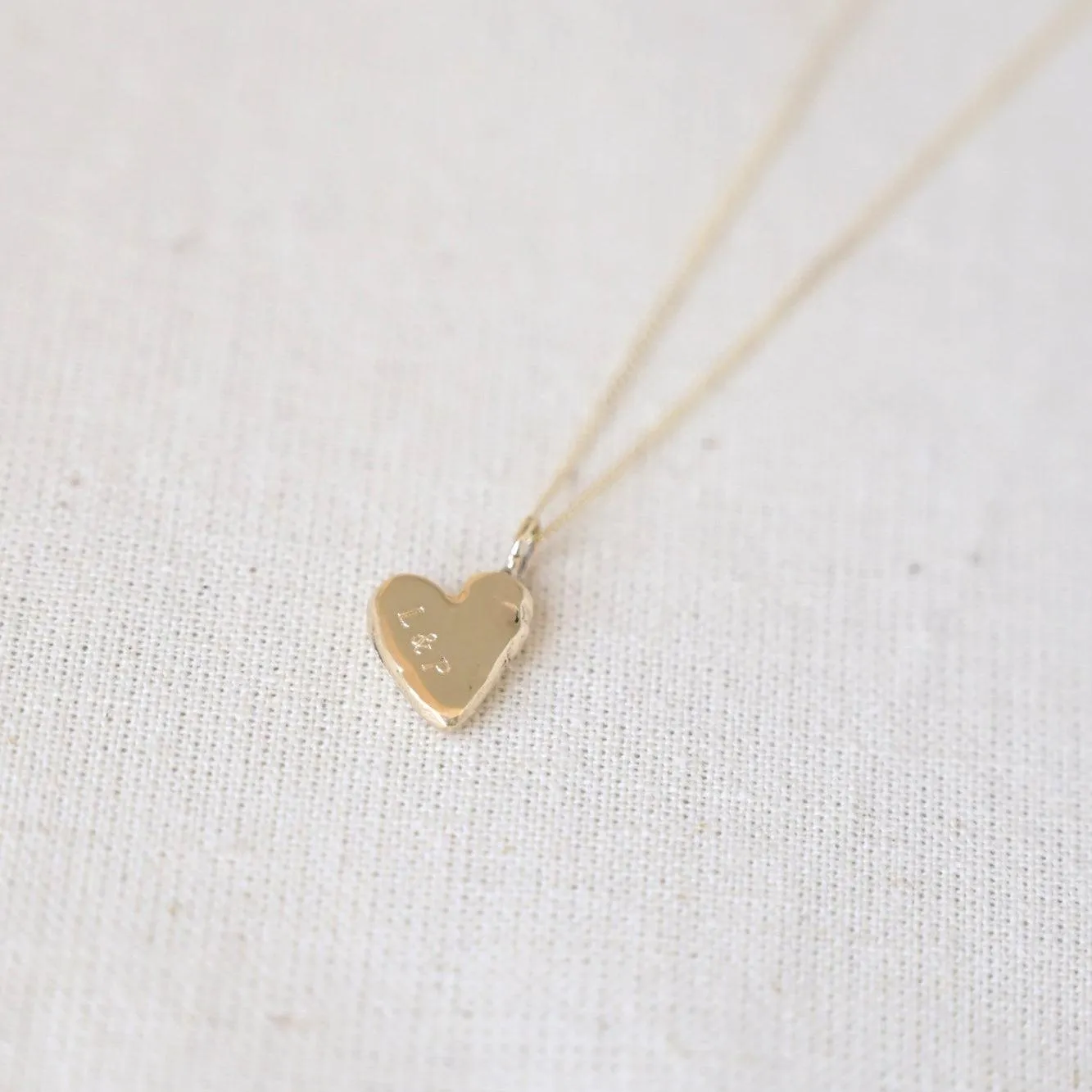 9ct Gold Personalised Handformed Heart Pendant Necklace - Image 6