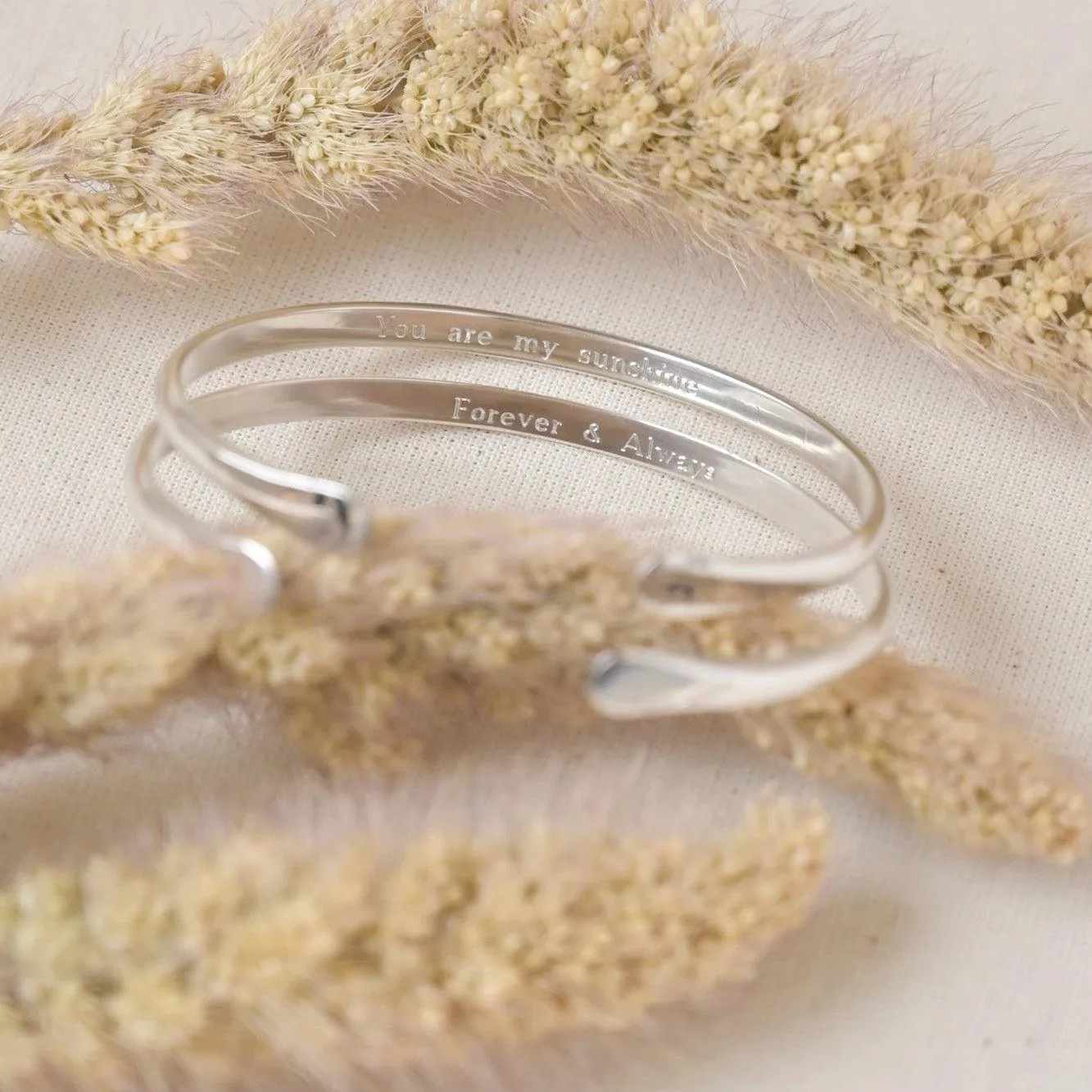 Silver Personalised Cuff Bangle - Image 3