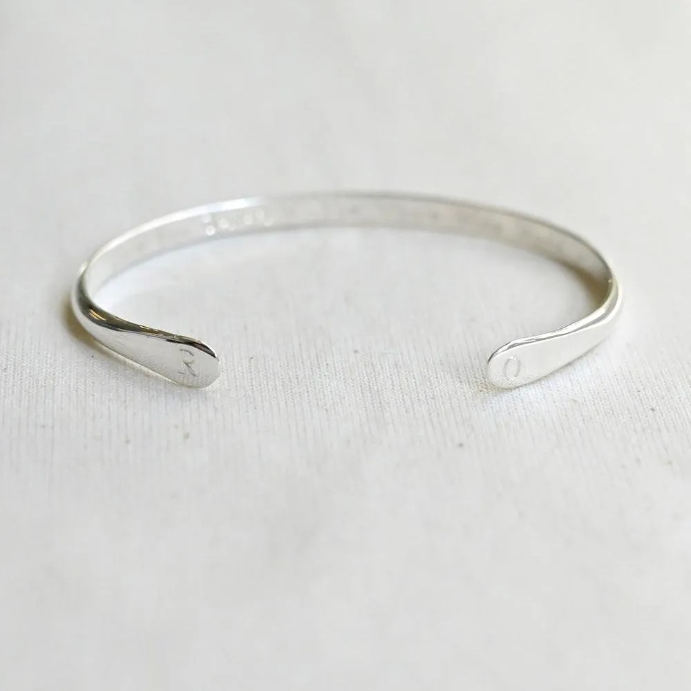 Silver Personalised Cuff Bangle - Image 7