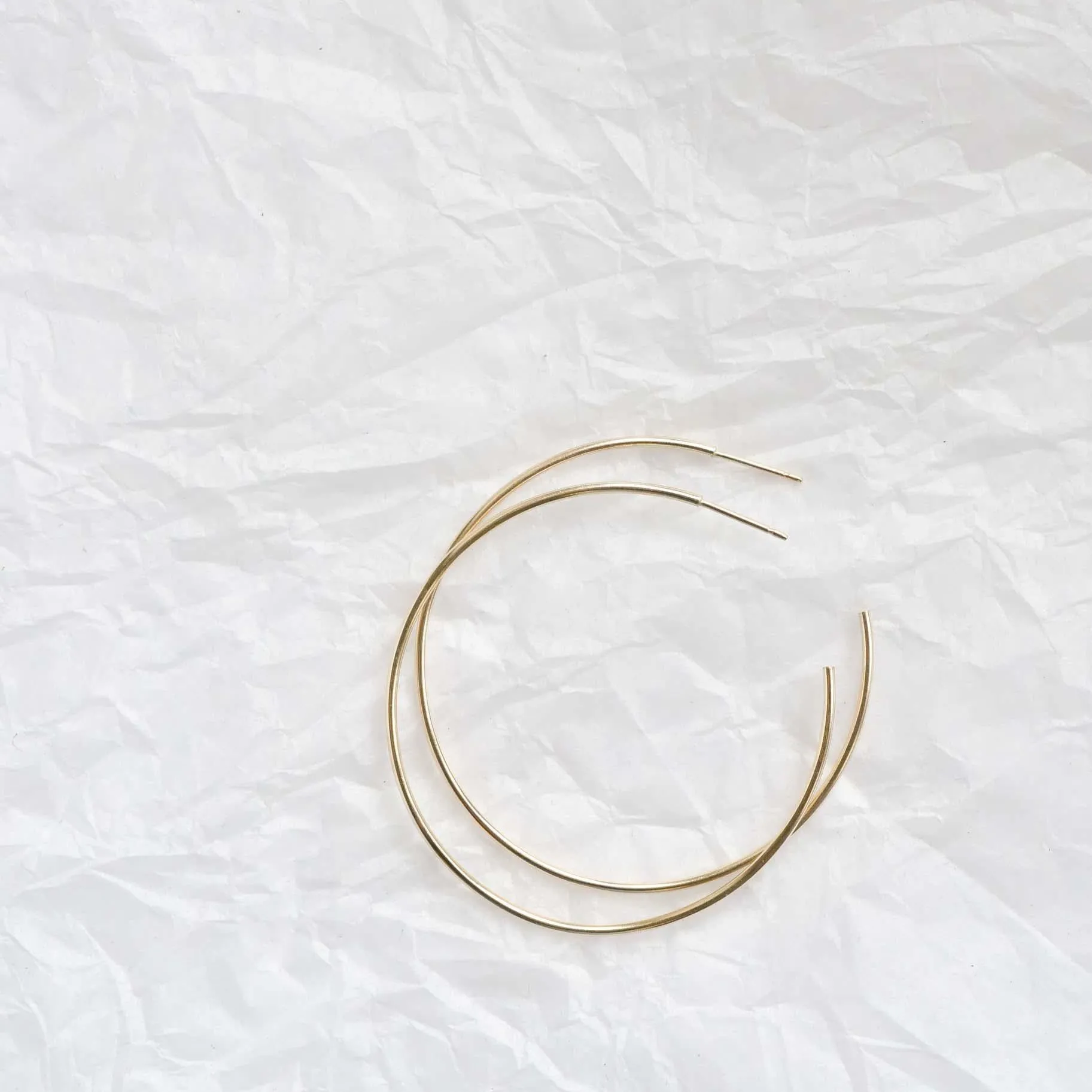 9ct Gold XL Delicate Hoop Earrings - Image 3