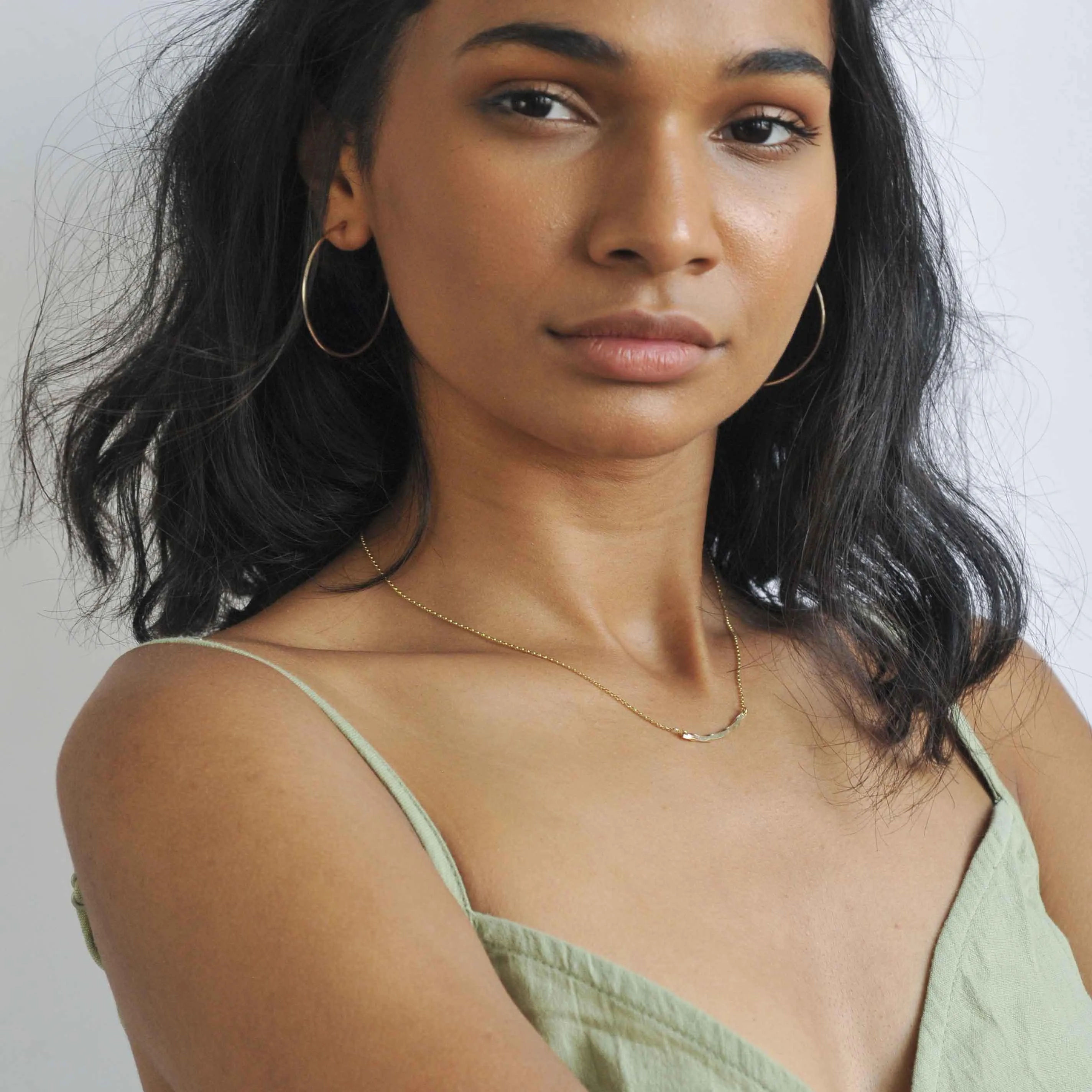 9ct Gold XL Delicate Hoop Earrings - Image 4