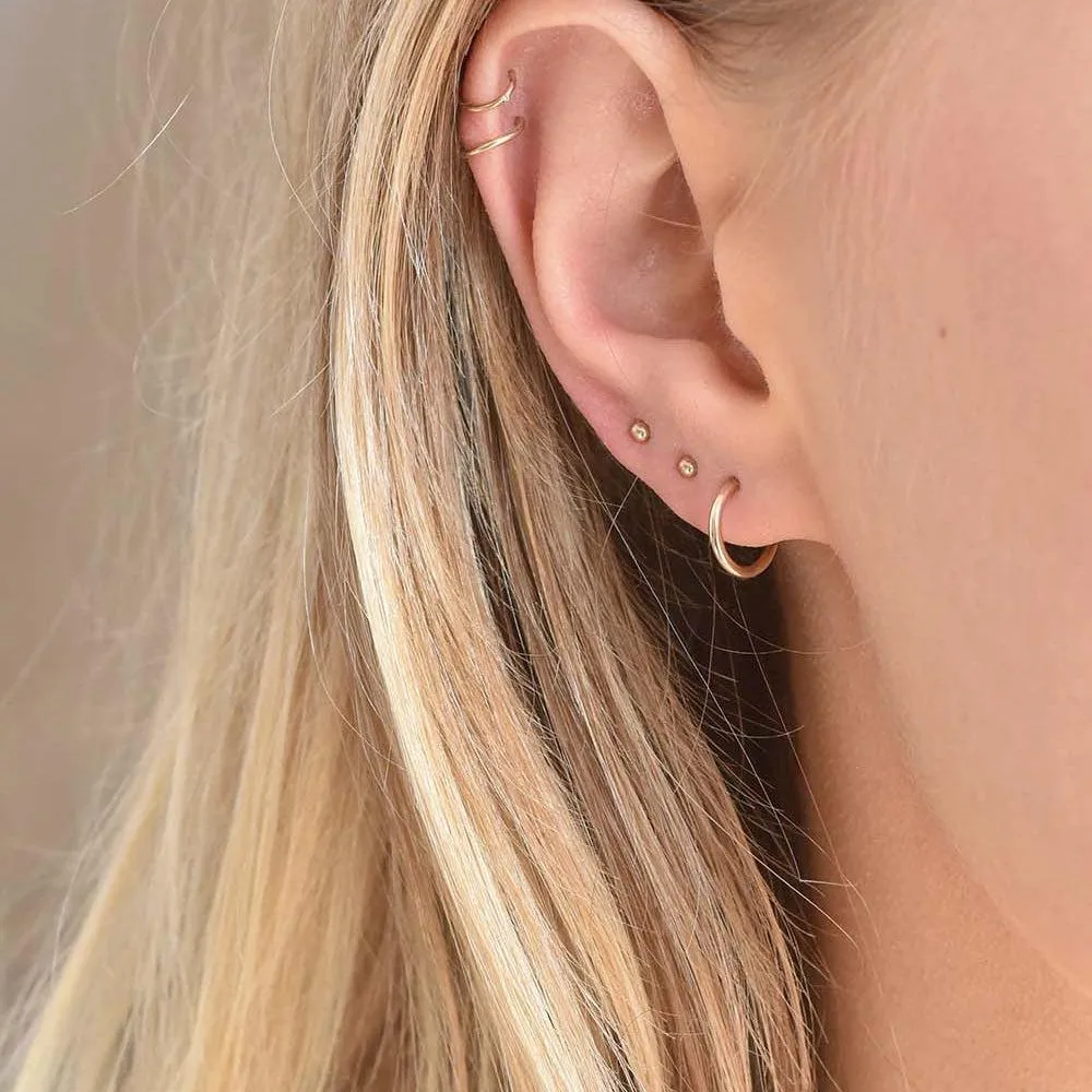 9ct Gold Micro Delicate Hoop Earrings - Image 3