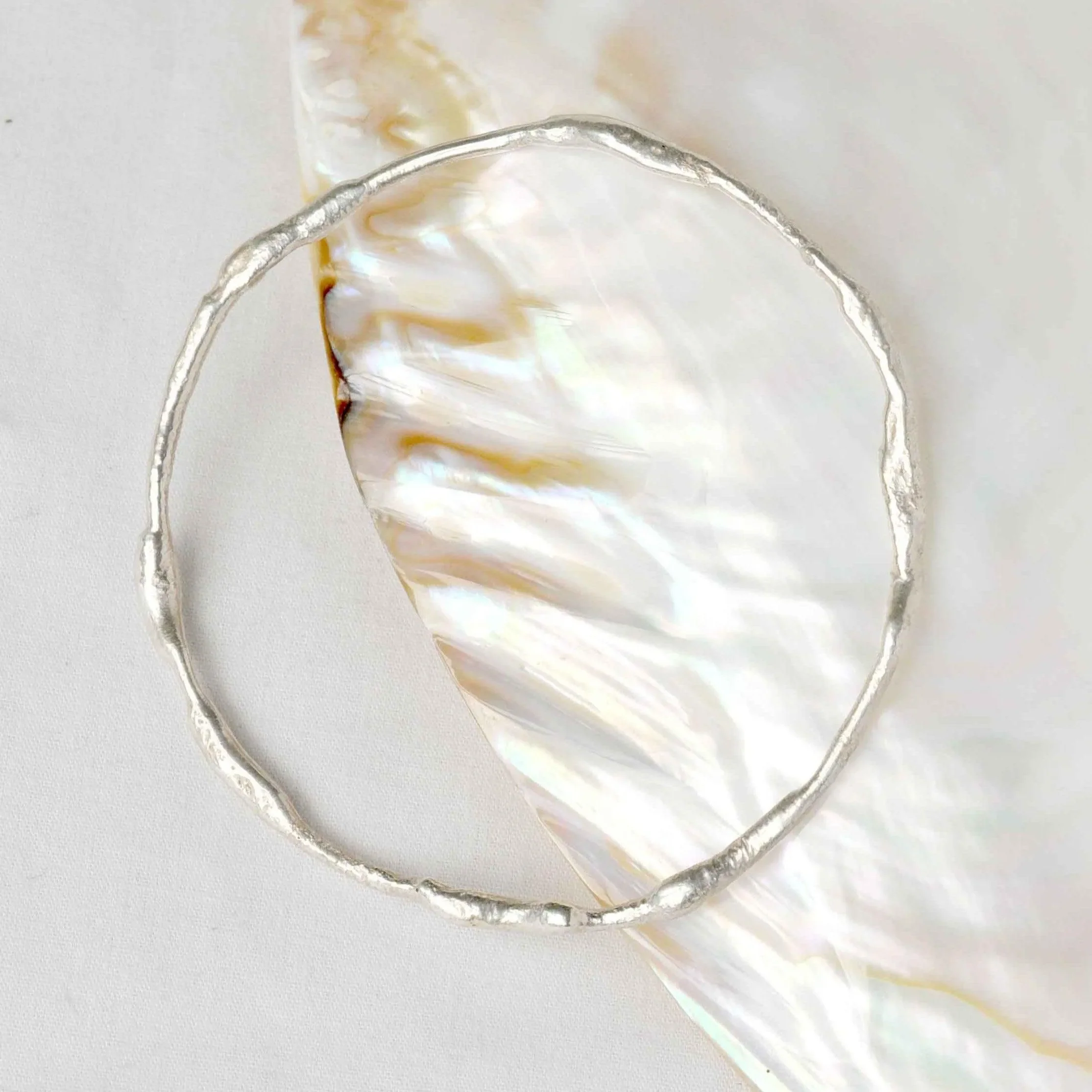 Silver Organic Bangle - Image 3