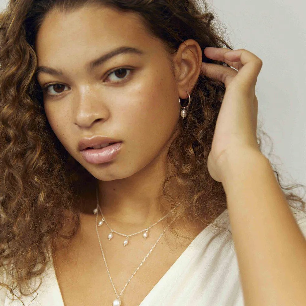 Silver Pearl Pendant Necklace - Image 4