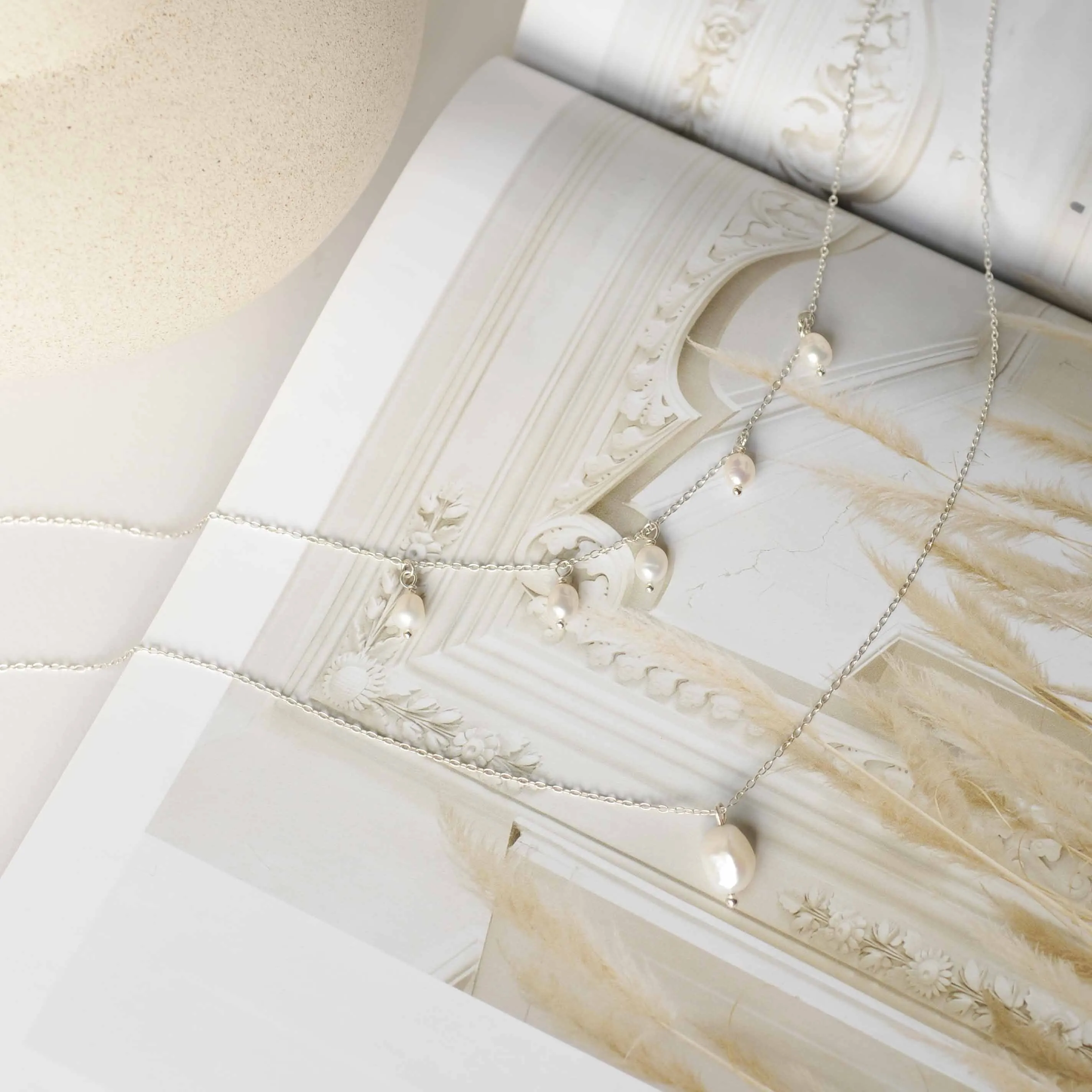 Silver Pearl Pendant Necklace - Image 6