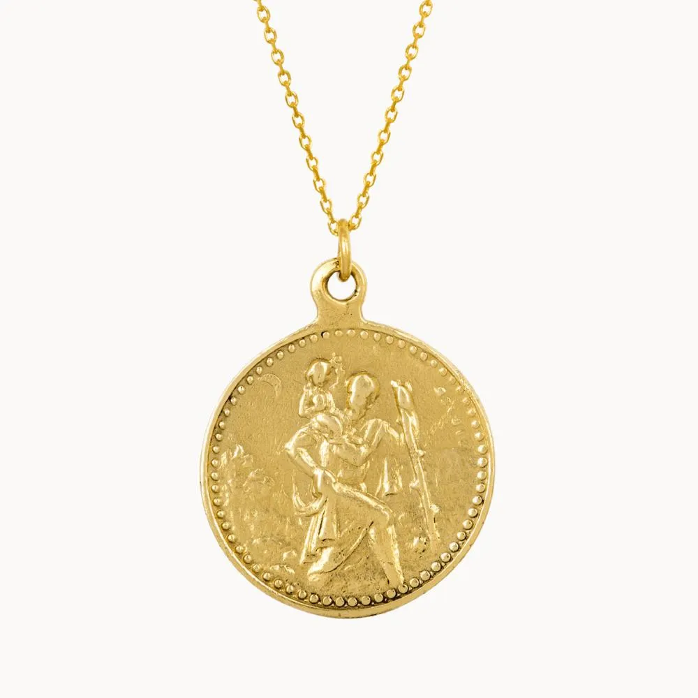 9ct Gold Personalised Saint Christopher Medallion Necklace - Image 4