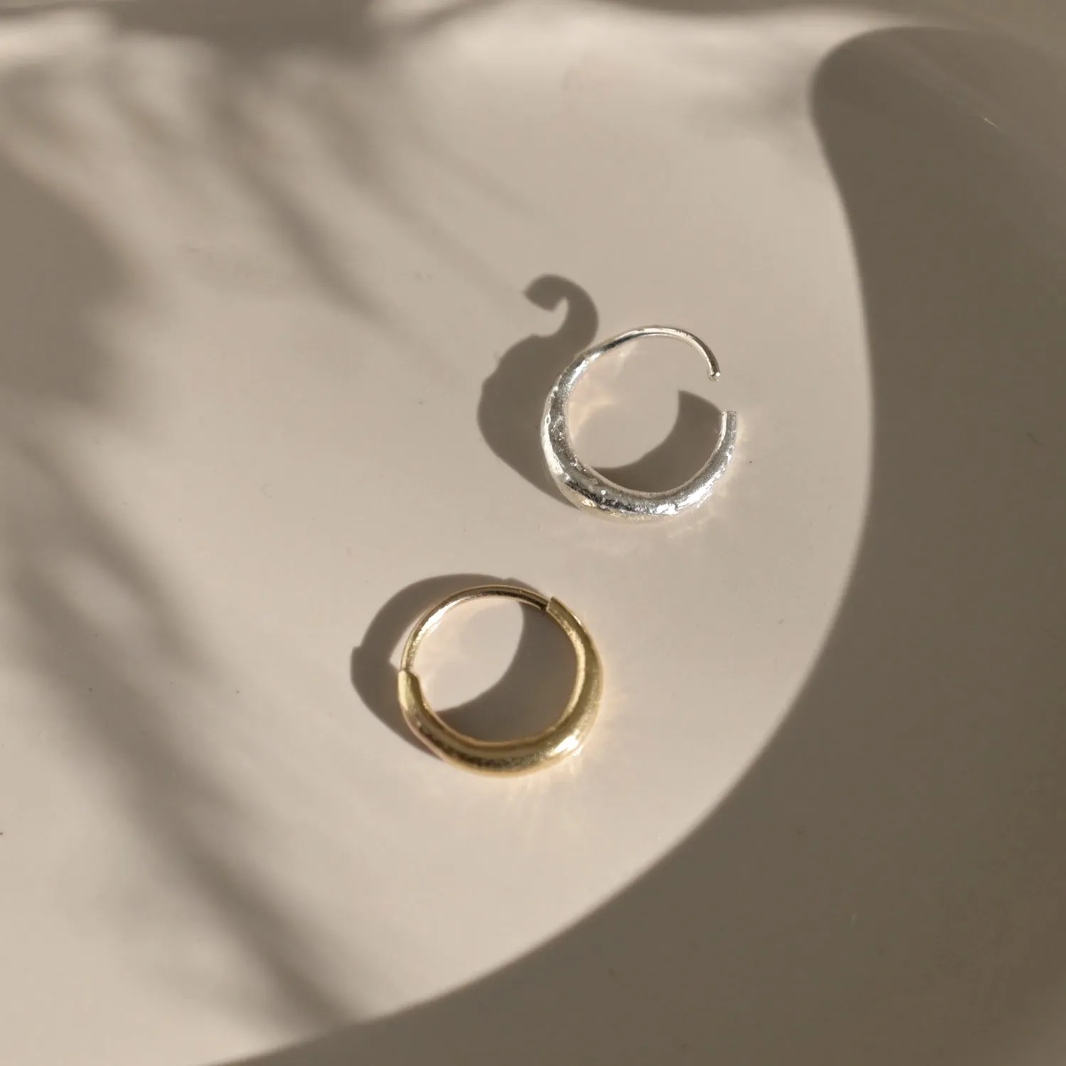 Silver Eclipse Cartilage Helix Hoop Earrings - Image 3