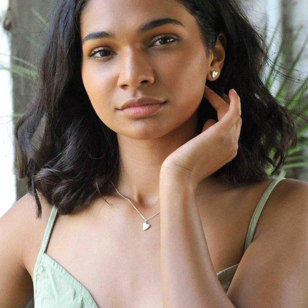 Silver Personalised Handformed Heart Pendant Necklace - Image 5