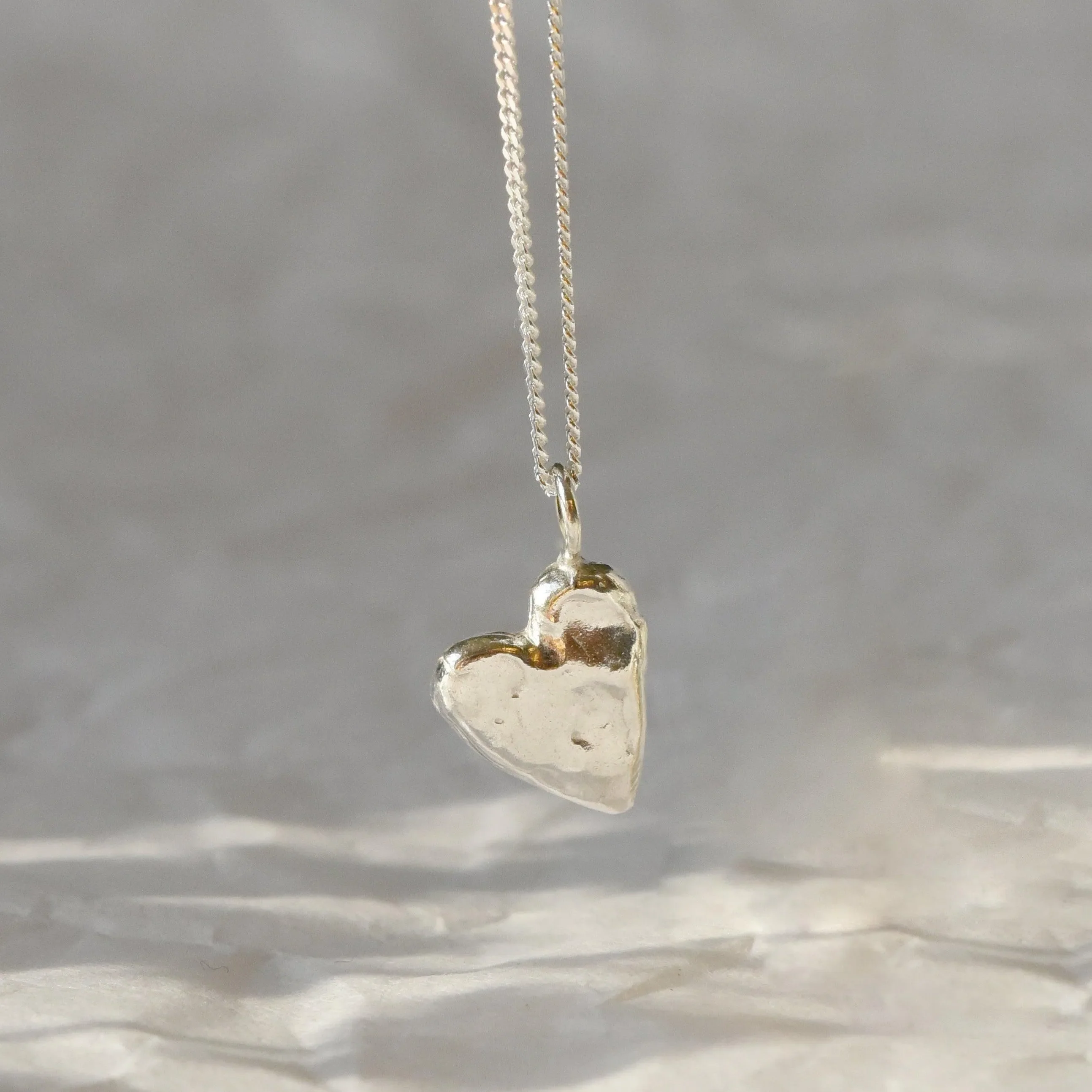 Silver Personalised Handformed Heart Pendant Necklace - Image 6