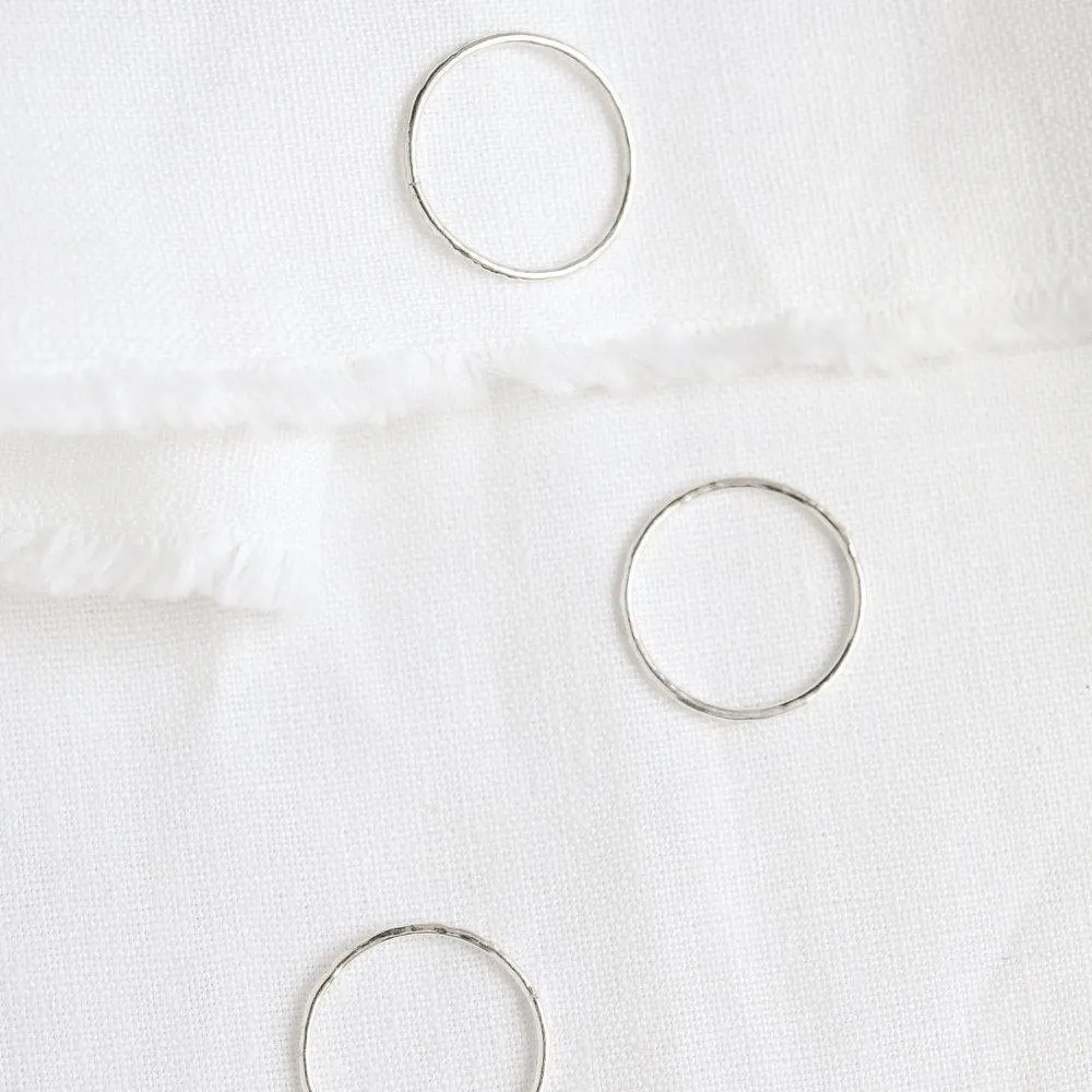 Silver Hammered Stacking Ring - Image 6