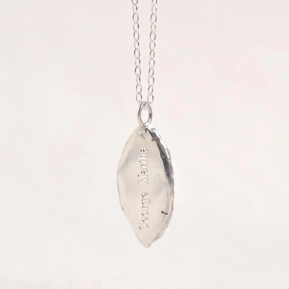 Silver Personalised Leaf Pendant Necklace - Image 4