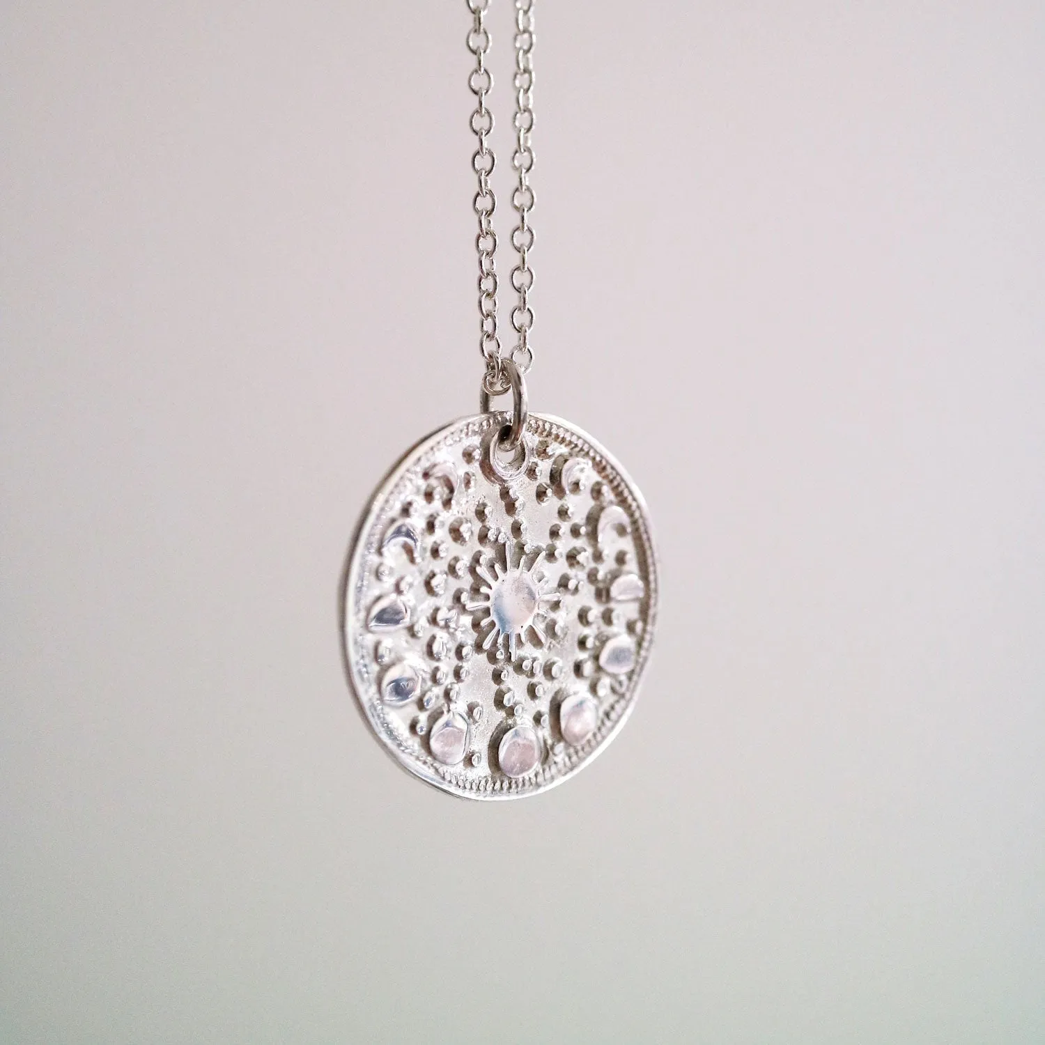 Silver Personalised Moonphase Necklace - Image 5