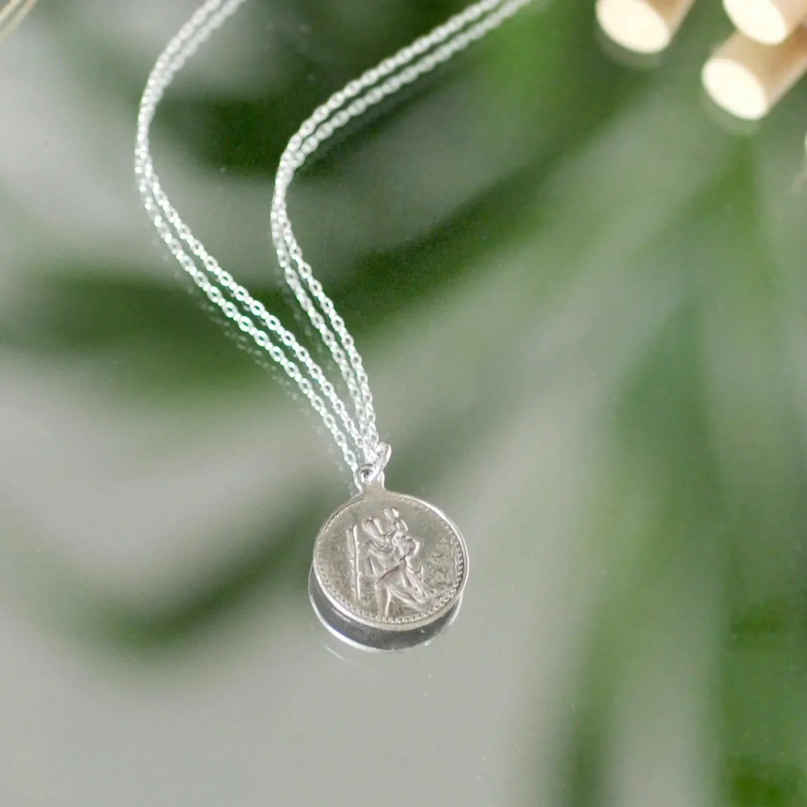 Silver Personalised Saint Christopher Medallion Necklace - Image 7