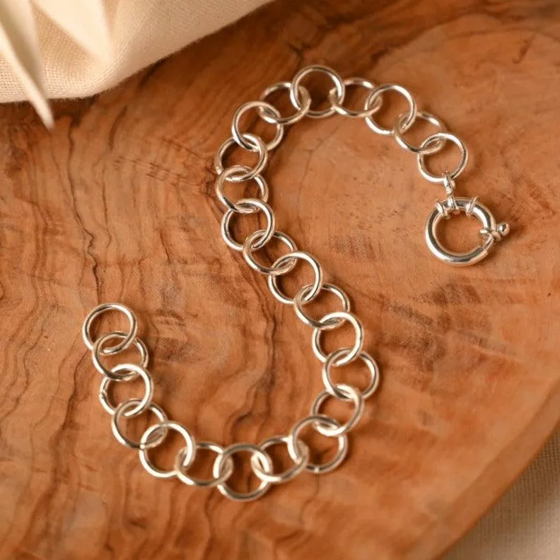 Silver Statement Connected Link Bracelet - Image 3