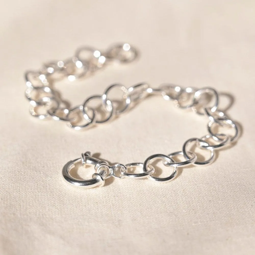 Silver Statement Connected Link Bracelet - Image 4