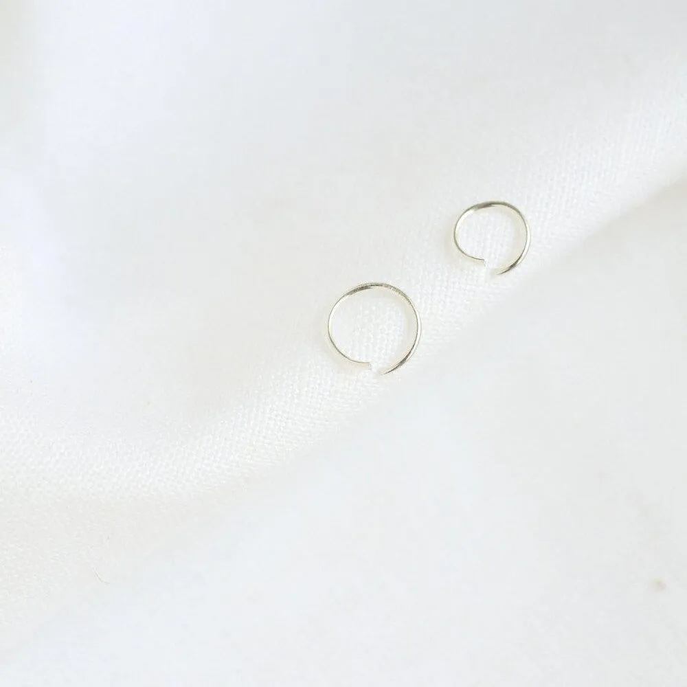 Silver Small Cartilage Helix Hoop Earrings - Image 3