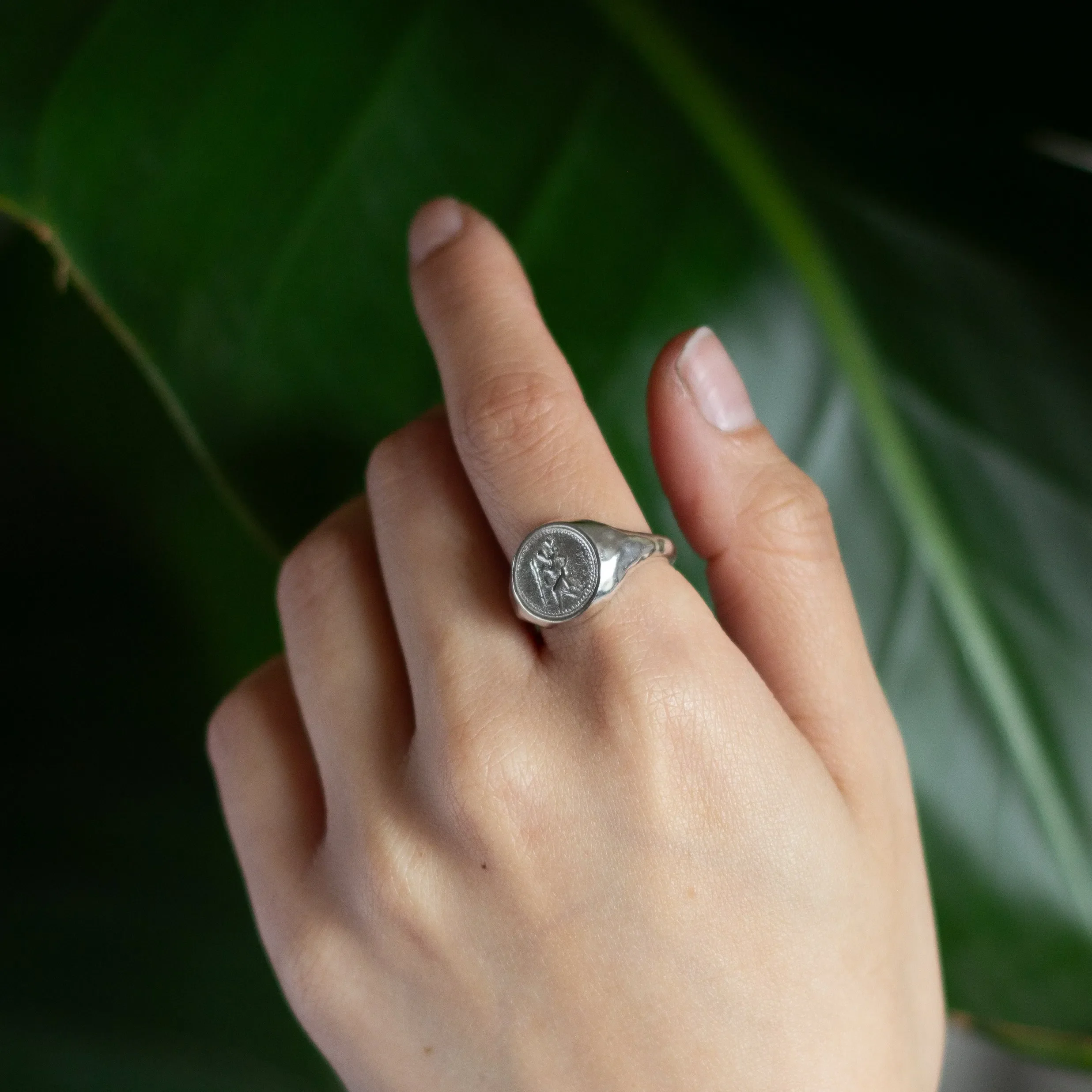 Silver Saint Christopher Signet Ring - Image 4