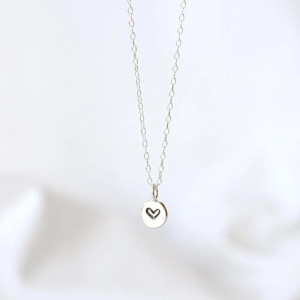 Silver Tiny Heart Necklace - Image 3